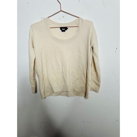 HATCH Cream Wool Cashmere Scoop Neckline Maternity Layering Neck Top size 0 - Picture 2 of 10
